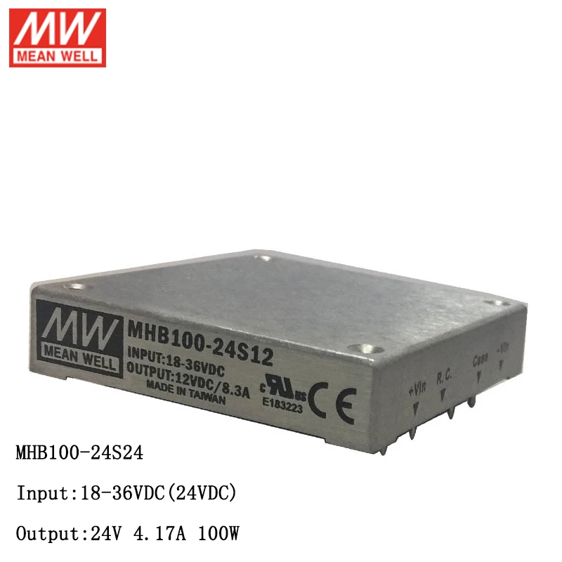 Mean Well Mhb100-24s24 100w 24vdc Half-brick Regulated Converter 18-36v Dc  To 24v Dc 4.17a Switching Power Supply Smps Psu - Switching Power Supply -  AliExpress