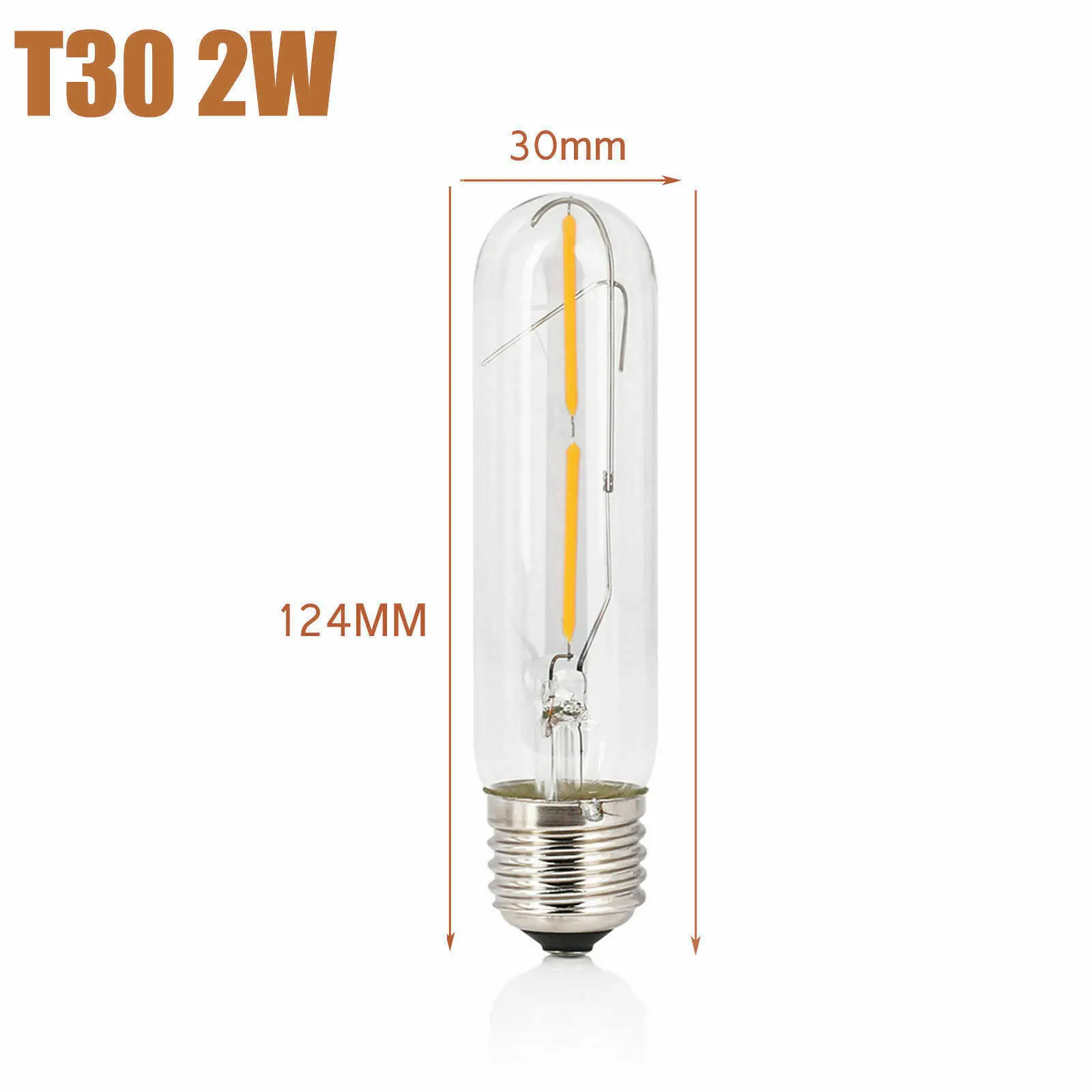 Винтажный Ретро T30 E27 светодиодный COB светильник накаливания 2 Вт 3 Вт 4 Вт 5 Вт 6 Вт 7 Вт 8 Вт теплый белый светильник 220 В для украшения домашнего бара светильник ing - Испускаемый цвет: 2W AC 220V