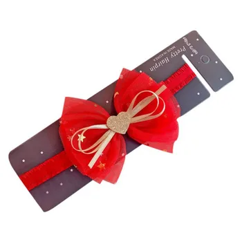 

2020 Children Hair Accessories Baby Headwear New Year Festive Red Baby Hoop Hundred Days Birthday Photos Headwear 7Colors