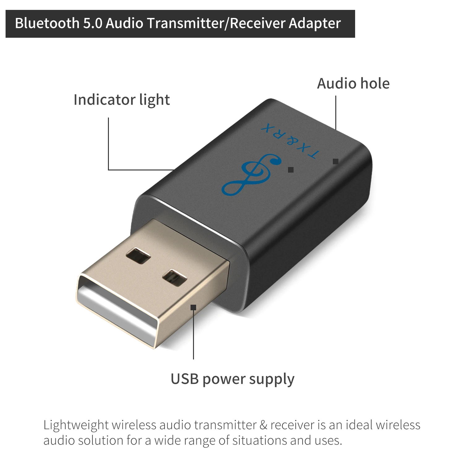 USB Bluetooth передатчик приемник 2 в 1 Мини Bluetooth 5,0 беспроводной 3,5 мм AUX стерео аудио адаптер для ТВ ПК Автомобильная Музыка