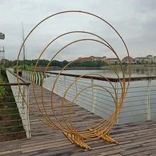 

Iron Circle Wedding Birthday Arch Decoration Background Wrought Props Outdoor Lawn Round Backdrop Wedding Frame Wedding decor