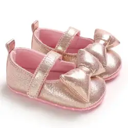 Детская обувь для маленьких девочек 0-18 месяцев, 5 цветов, обувь для маленьких девочек с бантом, нескользящая Мягкая подошва, обувь для