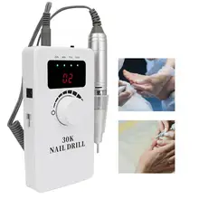 30000 об/мин портативный сверлильный станок для ногтей Электрический шлифовальный полировальный полировщик для ногтей салонный инструмент для маникюра с 6 шлифовальные головки