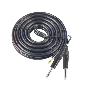 

1/8" 3.5mm to Dual 6.35mm 1/4" Mono Jack Stereo Y-Splitter Headphone Audio Cable Black Color Durable 1M/1.5M/2M