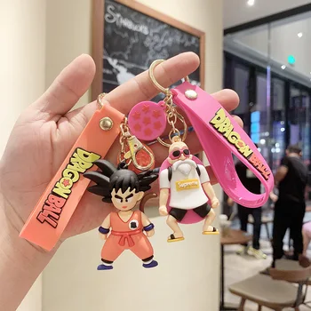 

Japan cartoon seven dragon ball Keychains silicone doll Key Chain pendant lovely PVC car Key Ring ring bag hanging ornaments