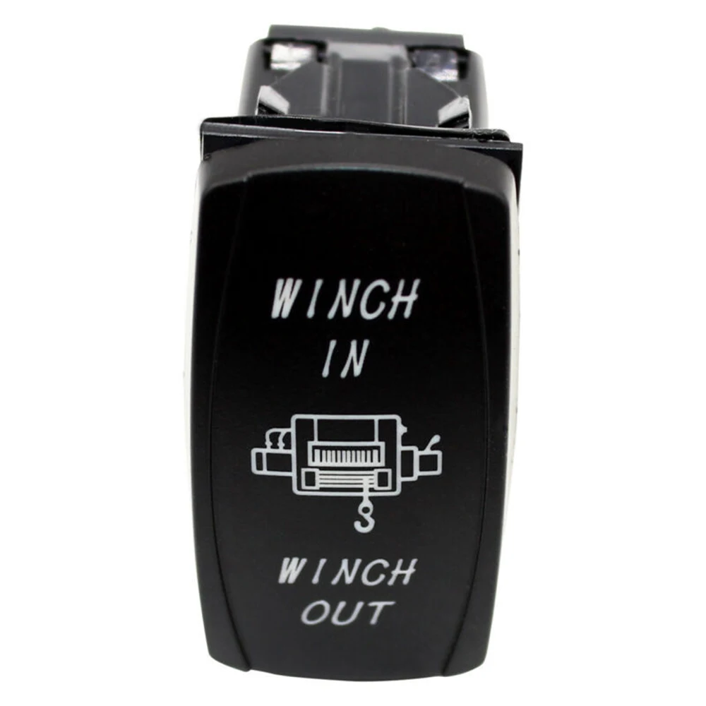 BLUE LIGHT BAR+7PIN WINCH IN//OUT Control Rocker Toggle Switch ATV POLARIS CAN-AM