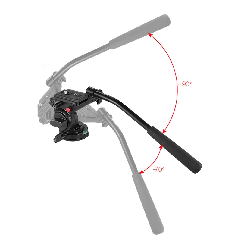Aluminum Alloy Tripod Head Camera Fluid Drag Pan Tilt Head For Dslr Camera Camcorders Shooting Filming For All Tripods Monopods