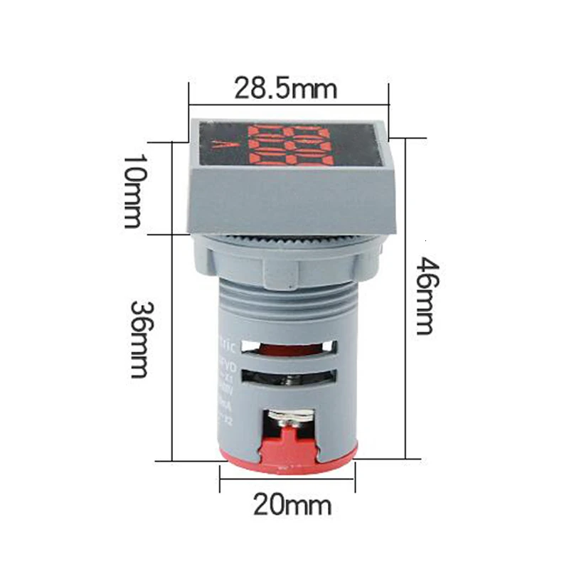 22 мм светодиодный AC 20-500 в цифровой дисплей вольтметр измеритель напряжения квадратная панель индикатор сигнальный светильник Предупреждение ющий светильник