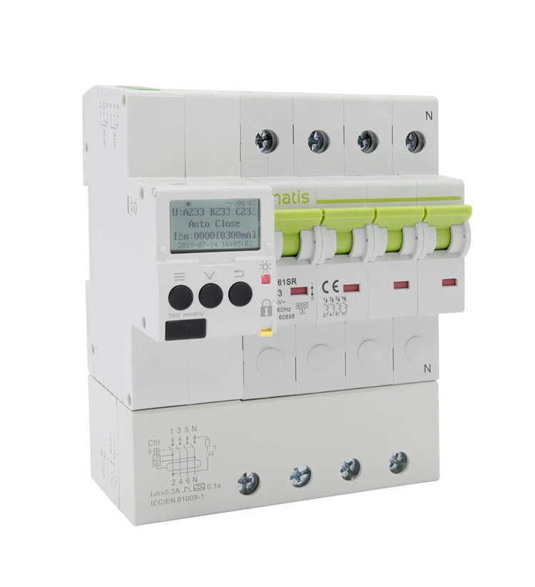Matismart MT61SR 4P 63A утечки земли Регулируемый выключатель напряжения тока с rs485