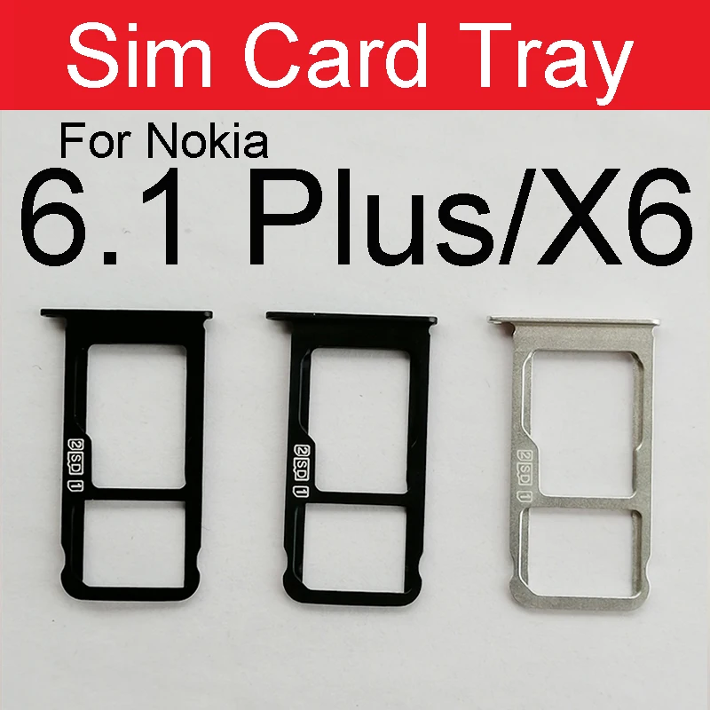 Держатель для микро sim карты Nokia X6 6 1 Plus 2018 TA 1016 1043 1045 1068 SD слот карт запасные
