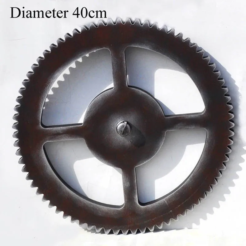 F(diameter 40cm) Винтажная деревянная Шестерня настенная художественная промышленная антикварная шикарная декор домашнего бара вращающаяся шестерня деревянный Декор ремесла украшения - Цвет: F(diameter 40cm)