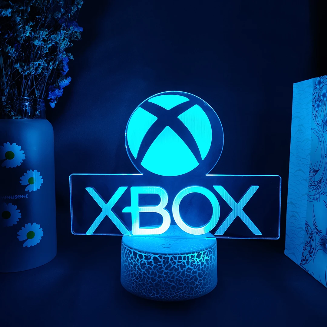 3d led luz xbox jogo ícone acrílico