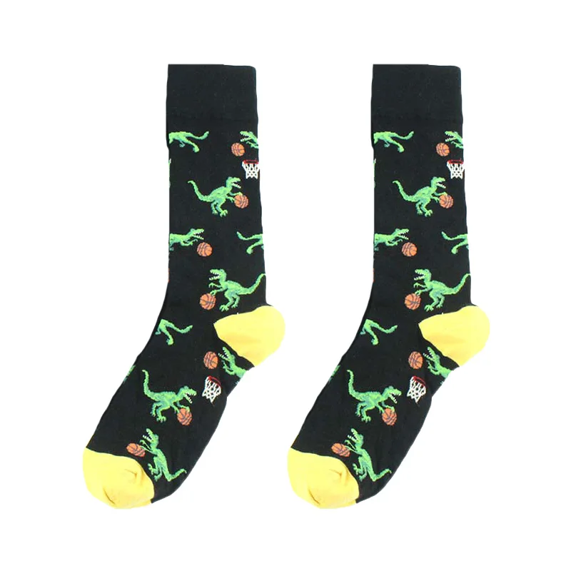 Creative Food Animal Socks Combed Cotton Funny Socks Men Novelty Design Airplane Dinosaur Crew Skateboard Socks Calcetines Hombr - Цвет: 3