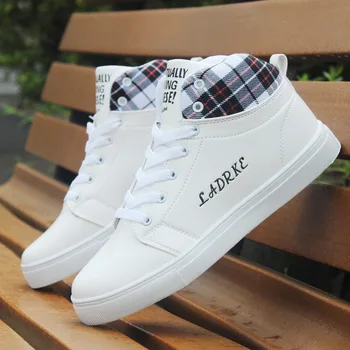 

Mens Fashion Casual Board Shoes Classic White Outdoor Athletic High Top Sports Sneaker Student Leather Casual Shoes