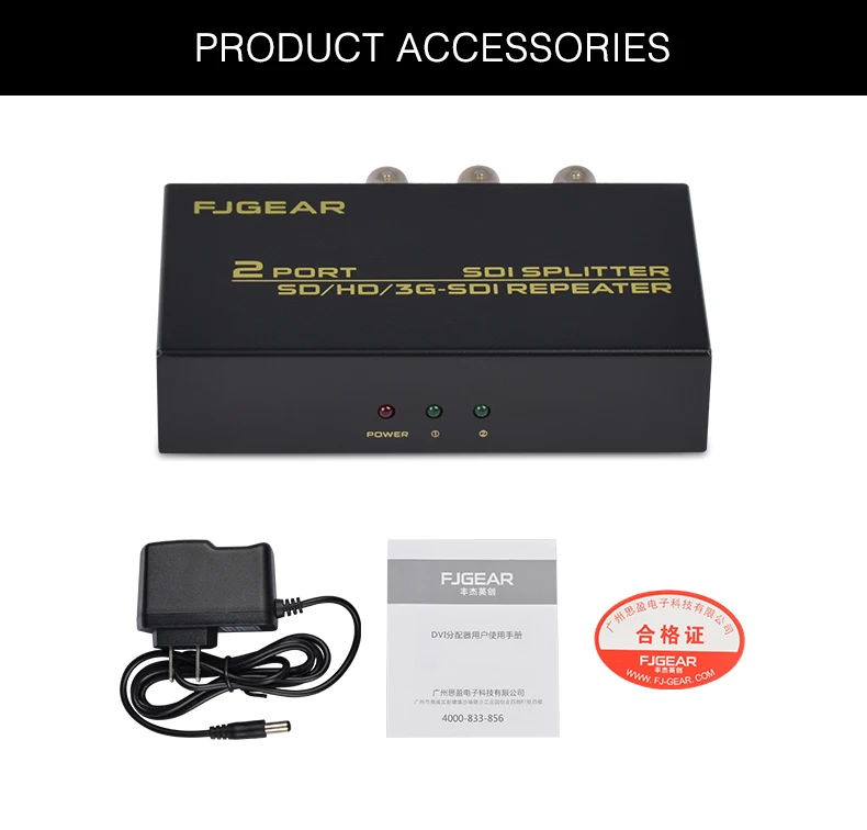 SDI split ter 1x2 мультимедийный разделительный удлинитель Full HD 1080P SDI 2 порта split ter SD-HD 3G-SDI для ТВ SDI камеры