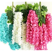 

12Pcs / Wisteria False Silk Wreath Arch Wedding DIY Family Garden Office Party Decoration Pendant Wall Decoration