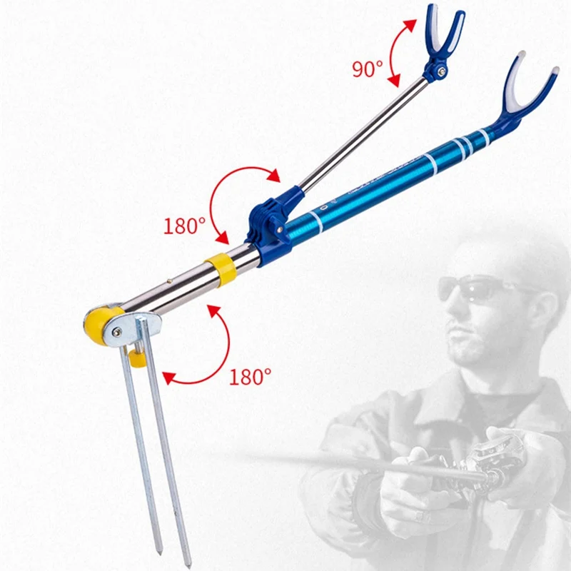 

Fishing Pole Stand Bracket Angle Adjustable Ground Fishing Pole Rack 1.7M 2.1M 2.4M Telescoping Fishing Rod Holder Rest Mount