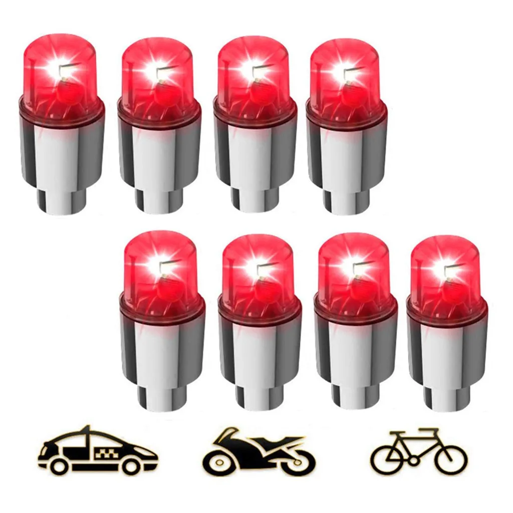 Универсальный водонепроницаемый светильник для мотоцикла, украшение для колеса, для велосипеда, автомобиля, мотоцикла, колеса, шины, колпачок клапана, светодиодный светильник-вспышка, 8 шт