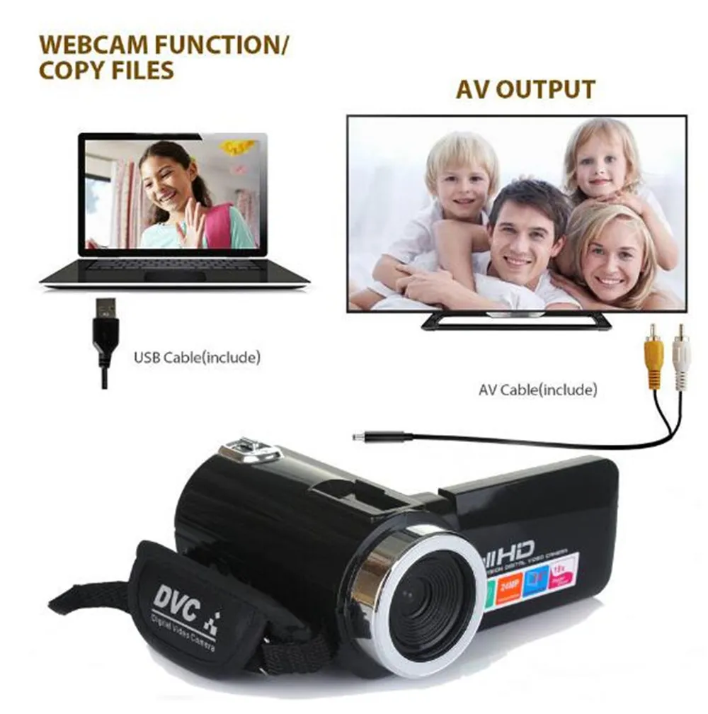 3,0 дюйма 24MP 1080P HD Цифровая камера 18x зум с микрофоном