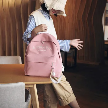 

Backpacks Women Mochila Shoulder-Bag Travel Girls Casual Zipper Solid for Blue Z80