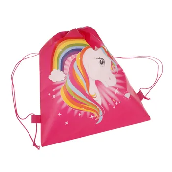 

35*28cm 1PC Cartoon Unicorn Theme Drawstring Bags Kids Back Bags String Bags Gift Bag Supplies