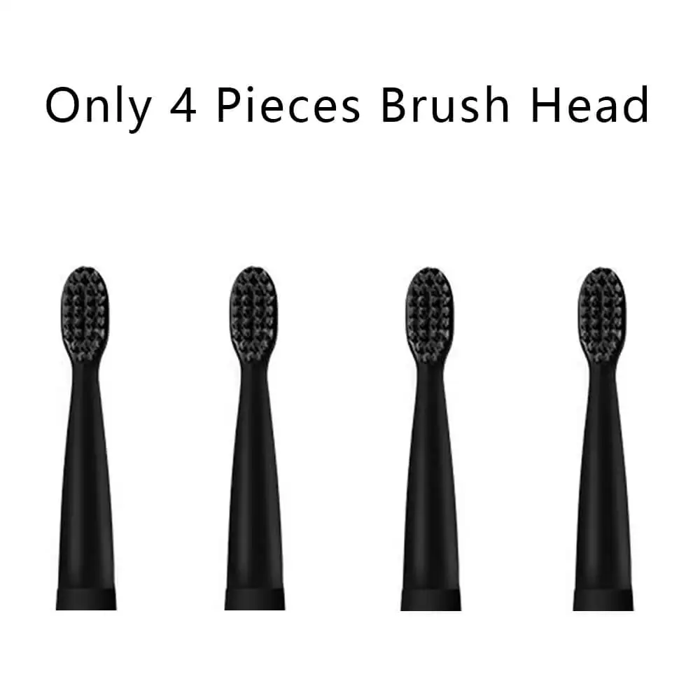 Only 4 Heads Black Умная Ультразвуковая электрическая зубная щетка, перезаряжаемая зубная щетка, Зубное вычисление, домашнее портативное средство для удаления пятен, зубные щетки - Цвет: Only 4 Heads Black
