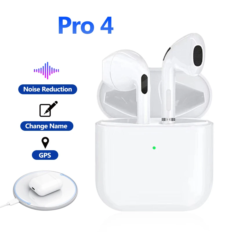 

Airpodding Pro 4 GPS Wireless Bluetooth Earphone TWS Headphones HiFi Music Earbuds Sports Gaming Headset With wireless charger