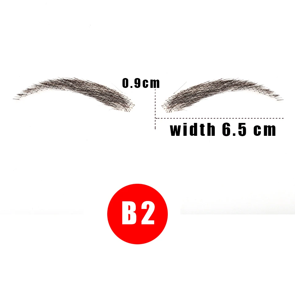 LM Косплей швейцарское кружево невидимые человеческие волосы брови кружевные брови - Цвет: MM-B2