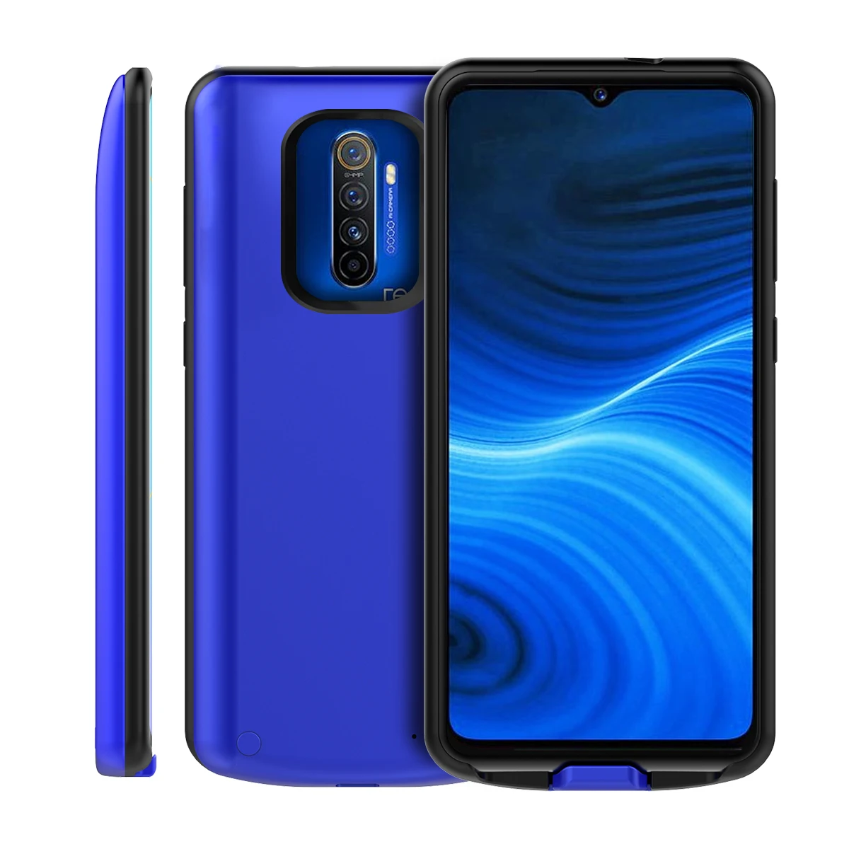 Чехол для Oppo Realme X2 Pro, зарядное устройство, 6500 мА/ч, Дополнительный внешний аккумулятор, защитный чехол, чехол для аккумулятора Realme X2 Pro - Цвет: Синий