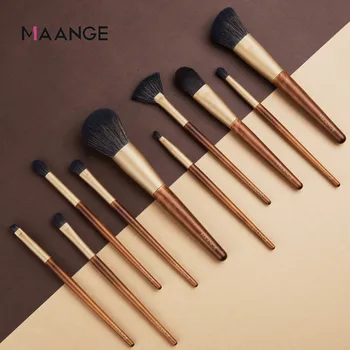 

Makeup brushes Pro 10pcs Makeup Brushes Set Natural Soft Hair Wood handle Powder Foundation Eyeshadow Make Up Cosmetic Brushes