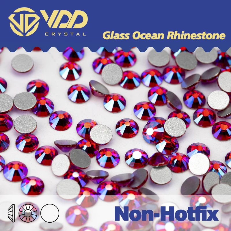 

VDD SS4-SS30 Siam AB Glass Crystal Rhinestones Non Hot Fix Glitter Diamond Strass Flatback Stones 3D Nail Art DIY Decorations