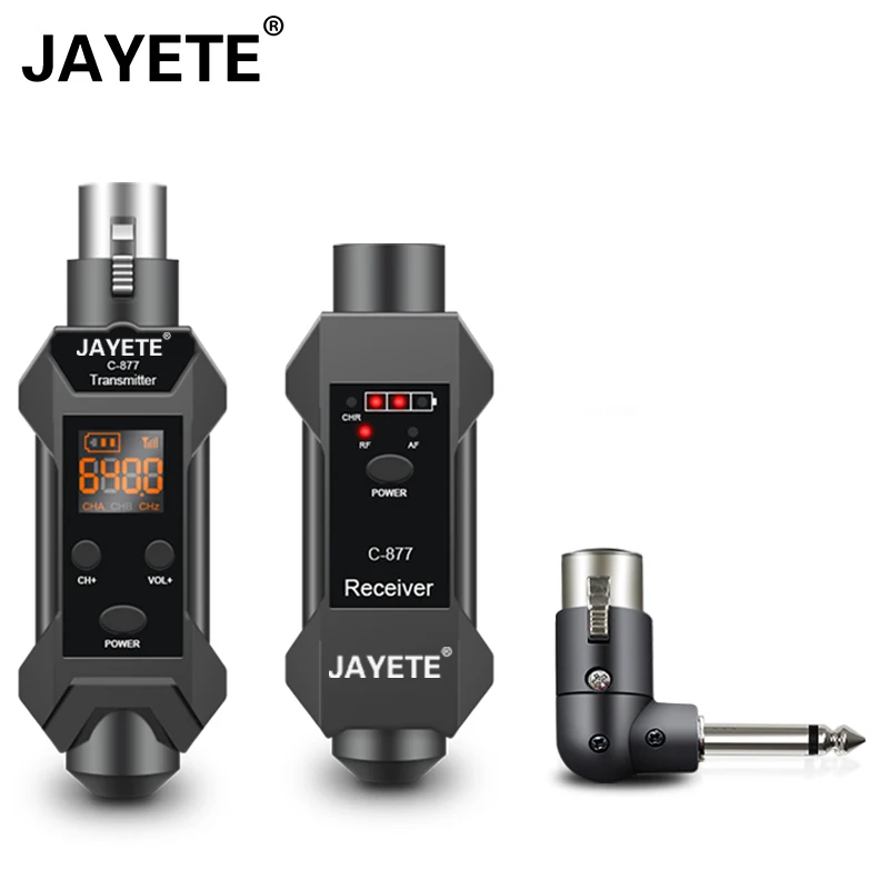 best microphone for streaming JAYETE UHF Automatic Transmitter Setup Wireless Microphone System Plug On XLR Wireless Transmitter Receiver Wired Mic Adapter mic Microphones