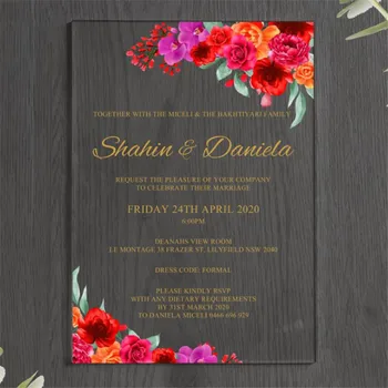 

50 pcs acrylic cards invitation transparent wedding party supply