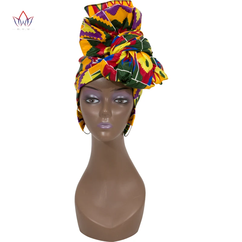 Модный Африканский головной платок и боевик 2 шт Женская африканская одежда Bazin богатый головной убор воск Анкара повязка для волос SP018