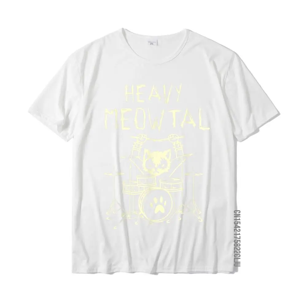 Design Summer Short Sleeve T Shirt Summer O-Neck 100% Cotton Men T Shirts Summer Tee-Shirt Plain Free Shipping Heavy Meowtal Cat Metal Music Gift Idea Funny Pet Owner T-Shirt__36191 white