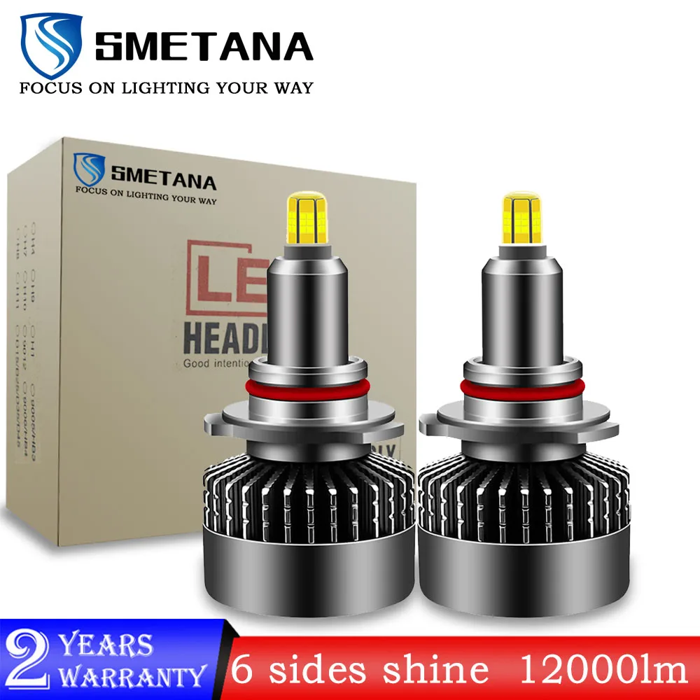 Светодиодные фары SMETANA L3 6 боковых фар H7 Canbus H1 H8 H9 H11 9005 9006 9012 мощная светодиодная