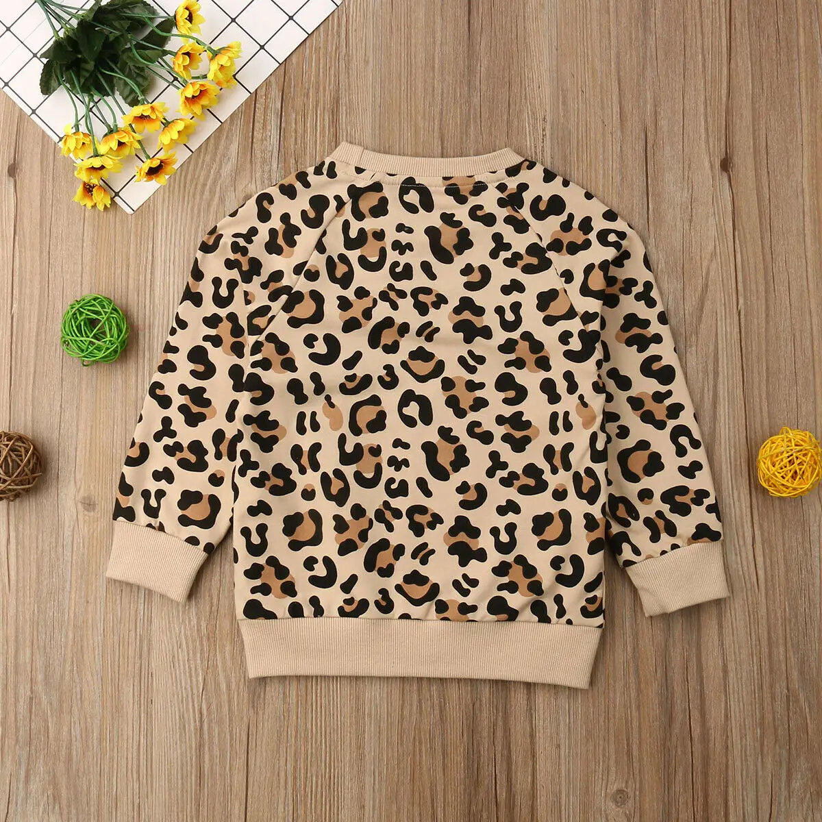 Pudcoco Toddler Kids Baby Girl Boy Autumn Long Sleeve Pullover Tops T-Shirt Casual Leopard Print Warm Long Sleeve Sweater Winter