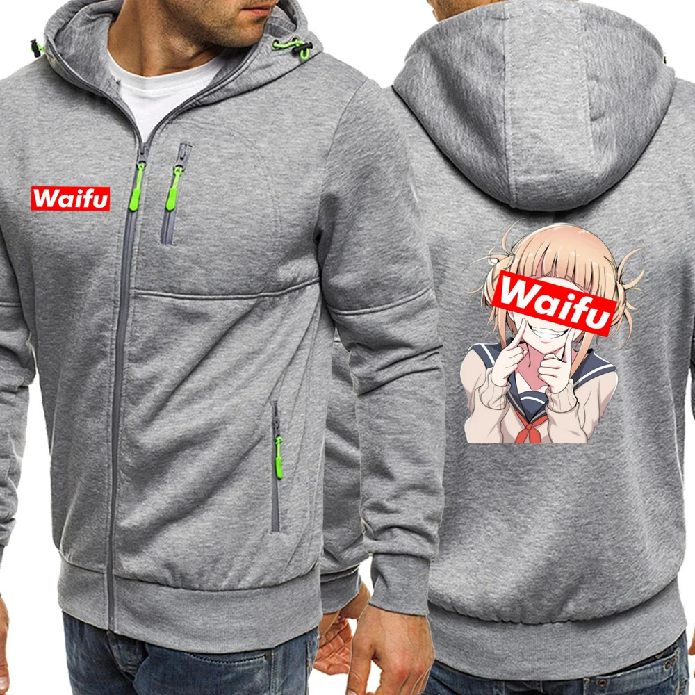 Осень горячая распродажа мужская Толстовка Harajuku уличная Waifu мультяшная Милая спортивная куртка на молнии модные толстовки повседневные куртки