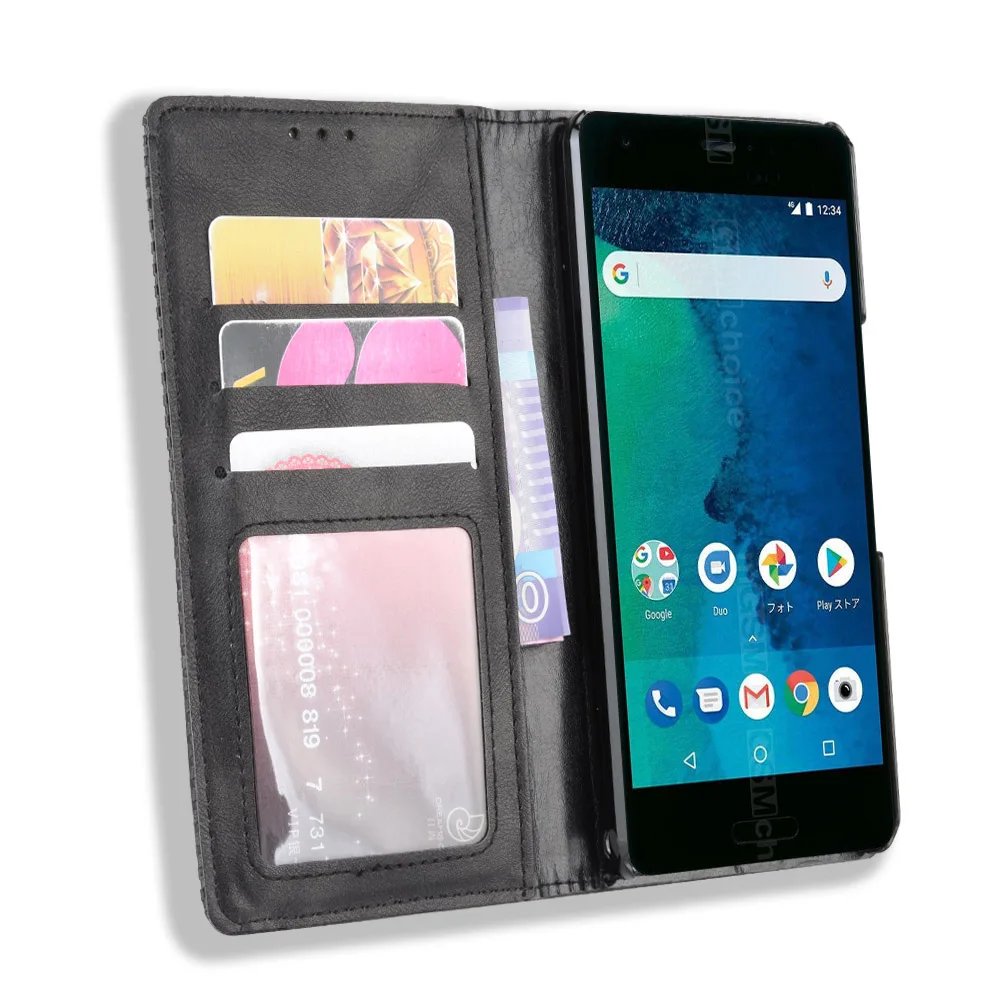 Роскошный Ретро Тонкий кожаный флип-чехол для Kyocera Android One X3 чехол-подставка Магнитная Обложка для книги Kyocera X3 чехол