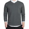 Brand Clothing New Spring Sweater Men Harmont V-neck Long Sleeve Solid Pull Embroidery Blaine Pullover Men Sweaters 2