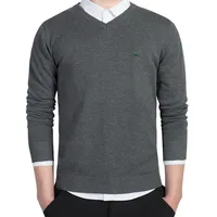 Brand Clothing New Spring Sweater Men Harmont V-neck Long Sleeve Solid Pull Embroidery Blaine Pullover Men Sweaters 2