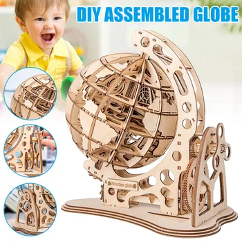 

Children Kids 3D Puzzle Toy Globe Model DIY Wooden Gift Decoration for Home FJ88