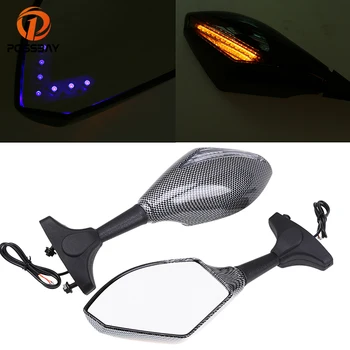 

POSSBAY Mirrors Motorcycle For Honda Yamaha Suzuki Kawasaki Motorcycle Turn Signal Mirrors Cafe Racer Rearview Mirrors