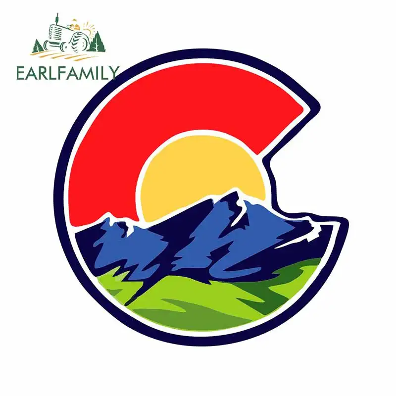 Автомобильные наклейки EARLFAMILY 13 см x 12 7 с изображением зеленых гор голубого неба