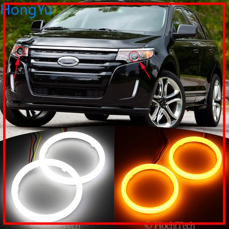 Хлопок горки светодиодный Белый Янтарь ангельские глаза гало кольца DRL сигнал