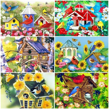 

AZQSD Paint By Number Canvas Painting Kits Birds DIY Unframe Abstract Art Coloring By Numbers Animal Home Decoration