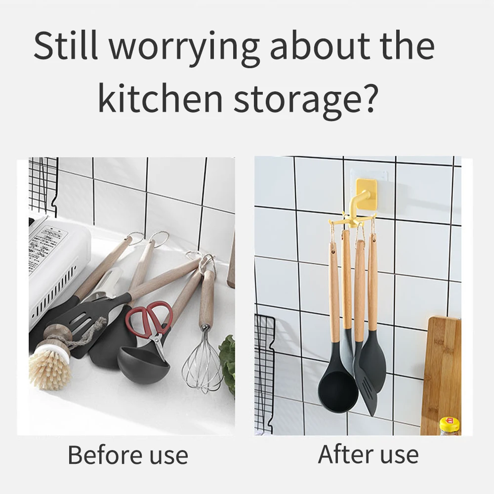 Kitchen Storage Hook Wall Mounted Rotate Kitchenware Organizer Rack Spoon Holder Cupboard Shelf Wall Door Hanging Key Hook Hot Kitchen Storage Hook Wall Mounted Rotate Kitchenware Organizer Rack Spoon Holder Cupboard Shelf Wall Door Hanging Key Hook Hot