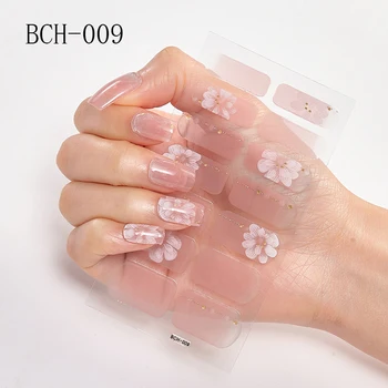 

Lamemoria 1pcs Flower Nail Art Sticker Spring Customized Adhesive Back Acrylic Nail Sticker for Nails Creative Manicure Decals