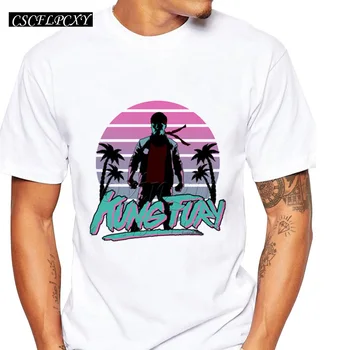 

New arrivals men's fashion kung fury t-shirt miami cop tee shirts Hipster short sleeve O-neck casual male tops