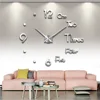 Large Wall Clock 3D DIY Decorative Kitchen Clocks Acrylic Mirror Stickers Quartz Needle Watch Horloge Home Decor reloj de pared ► Photo 1/6